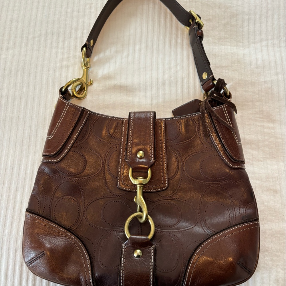 Vintage Coach Hampton shoulder hobo bag, chocolate brown - Picture 4 of 6
